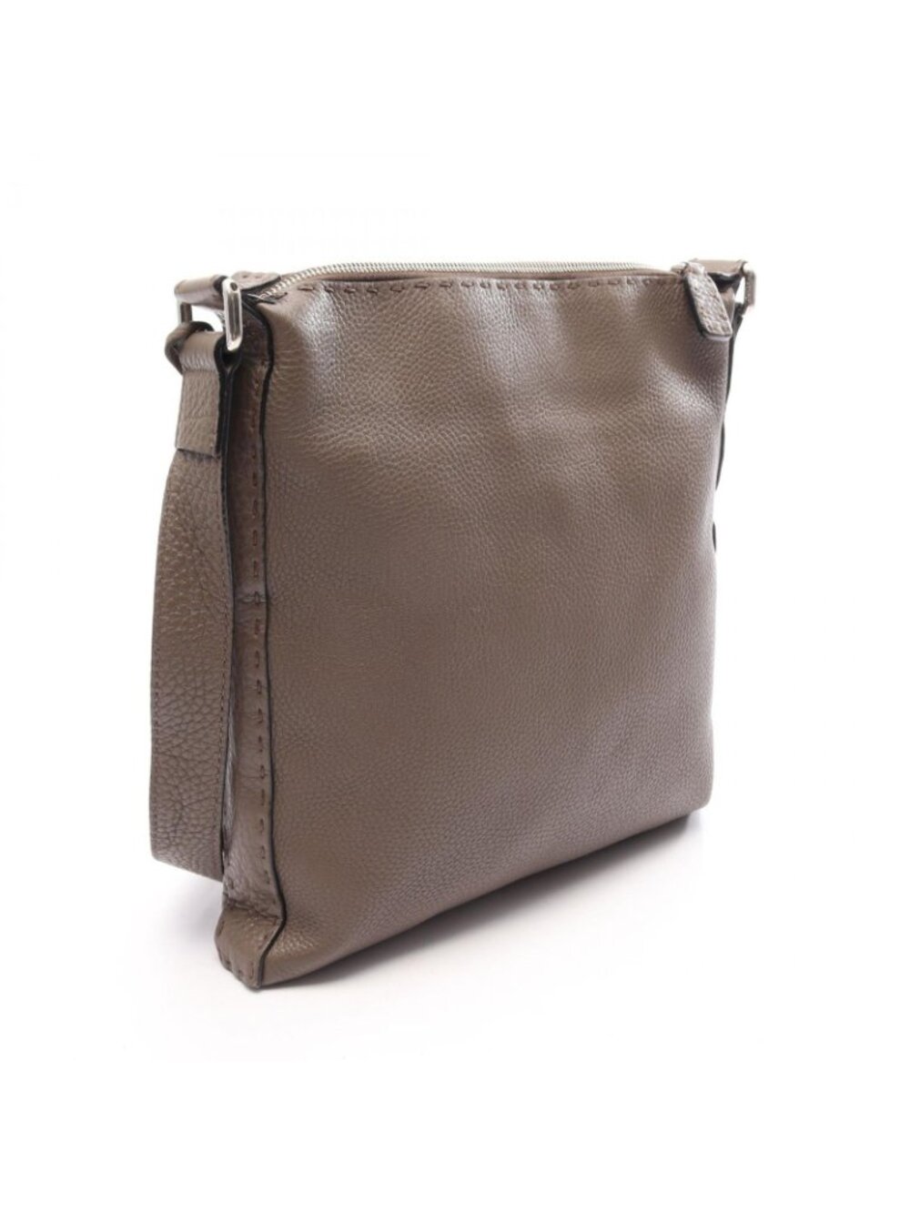 Fendi Shoulder Bag Selleria Gray Leather - Picture 2 of 8